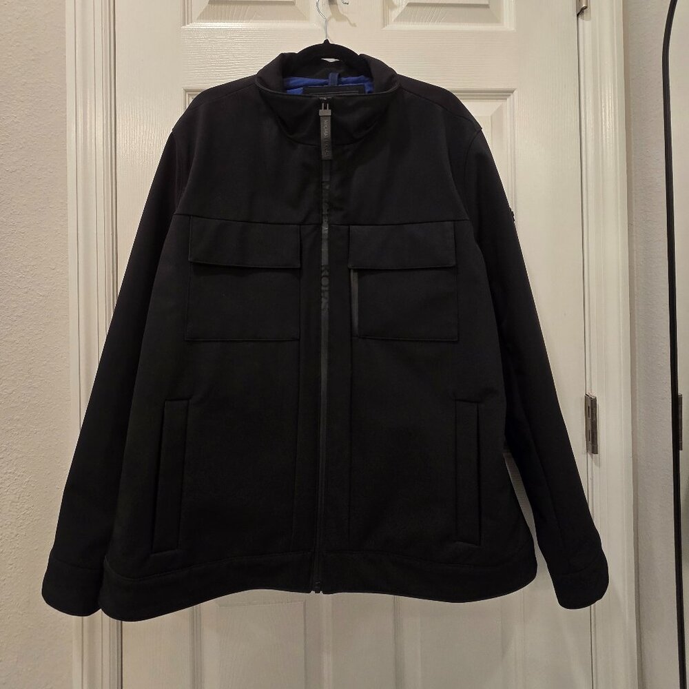 Michael Kors Mens Soft Shell Jacket XL Black Full Zip Lightweight Coat
